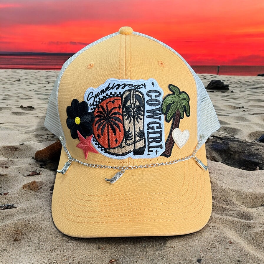 Premade Beach Cowgirl Trucker Hat